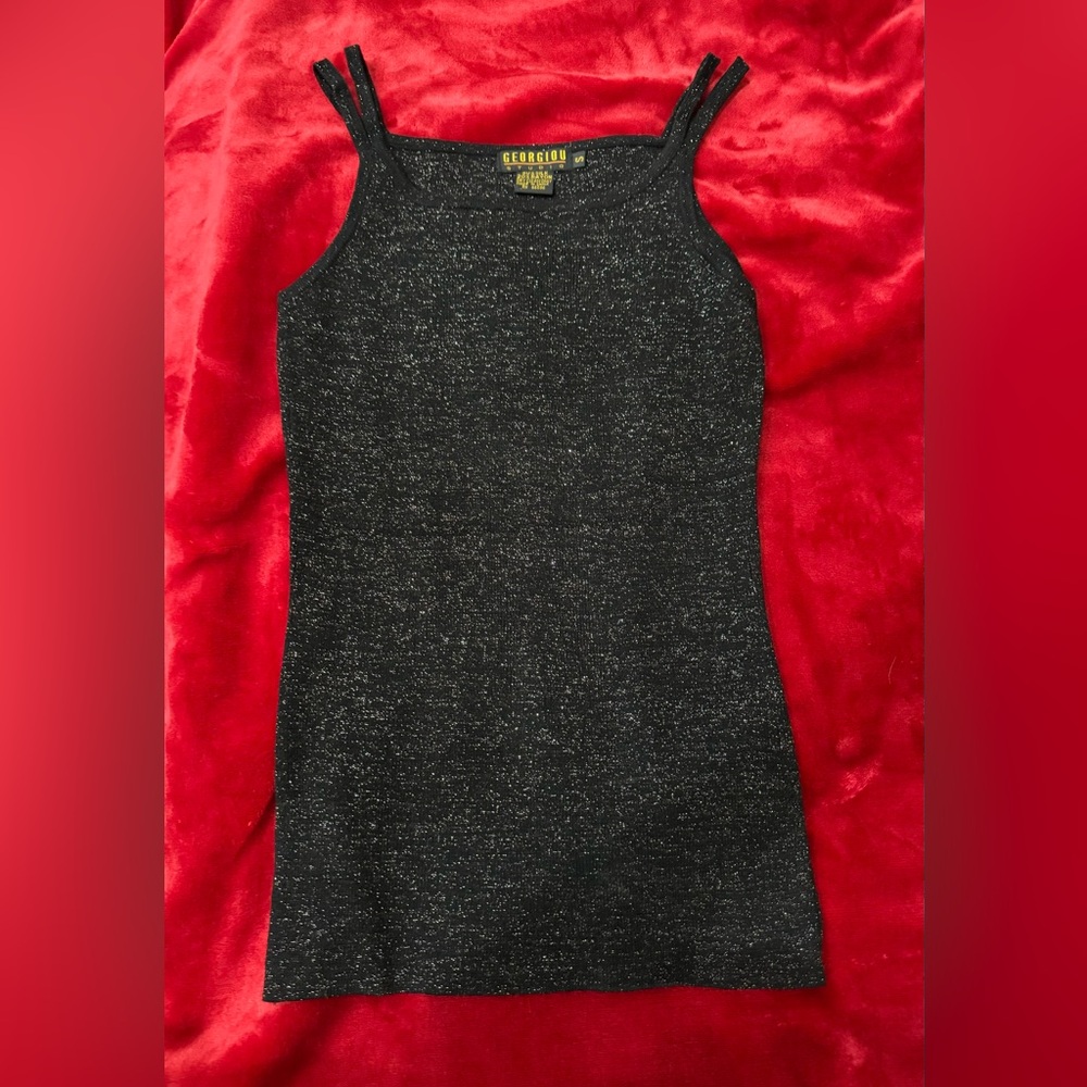 Georgiou shimmery black tank